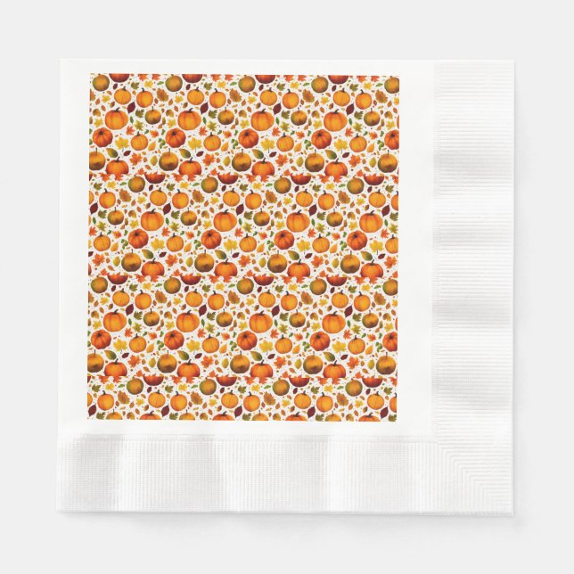 "Funny Pumpkin Print Paper Napkins . (Front)