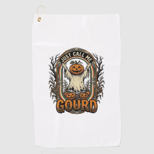 Funny Pumpkin Shirt Vintage Engraving Halloween Co Golf Towel