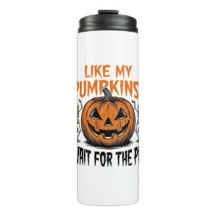 Funny Pumpkin Skeleton Halloween Pie Shirt_1 Thermal Tumbler