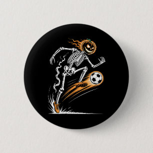Funny Pumpkin Soccer Halloween Soccer Costume For 6 Cm Round Badge