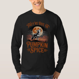 Funny Pumpkin Spice Fall Coyote Howling T-Shirt