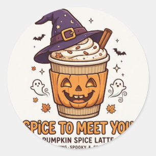 Funny Pumpkin Spice Latte Halloween Sticker