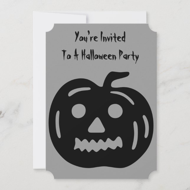 Funny pumpkin with cut out face for halloween invitation (Front)