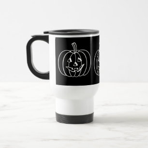 Funny pumpkin with cut out face halloween travel mug