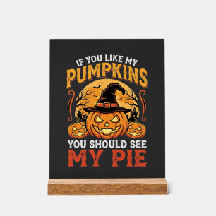 Funny Pumpkins Halloween Pie Design_1 Acrylic Sign