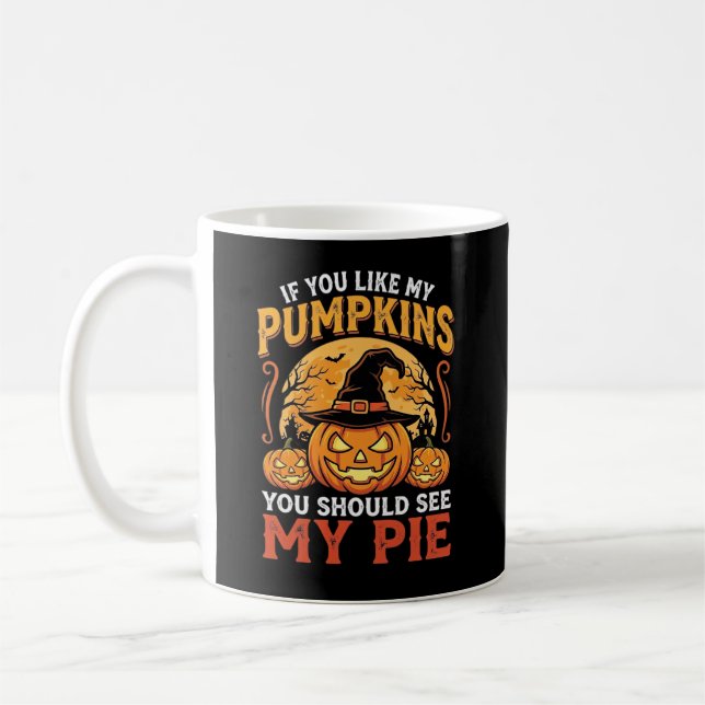 Funny Pumpkins Halloween Pie Design_1 Coffee Mug (Left)