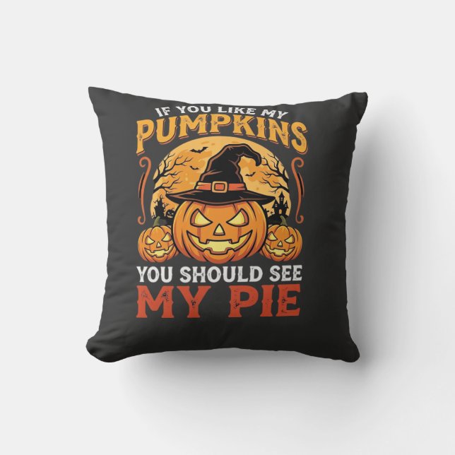 Funny Pumpkins Halloween Pie Design_1 Cushion (Front)