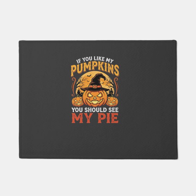 Funny Pumpkins Halloween Pie Design_1 Doormat (Front)