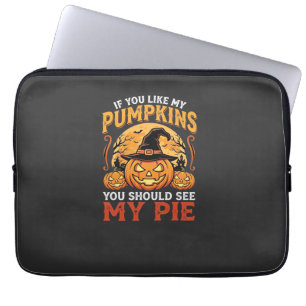 Funny Pumpkins Halloween Pie Design_1 Laptop Sleeve
