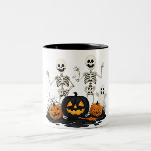 Funny Pumpkins Halloween Skeleton Mug Spooky