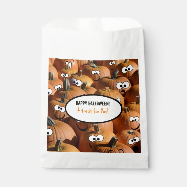 Funny Pumpkins Halloween Treat Favour Bags (Front)