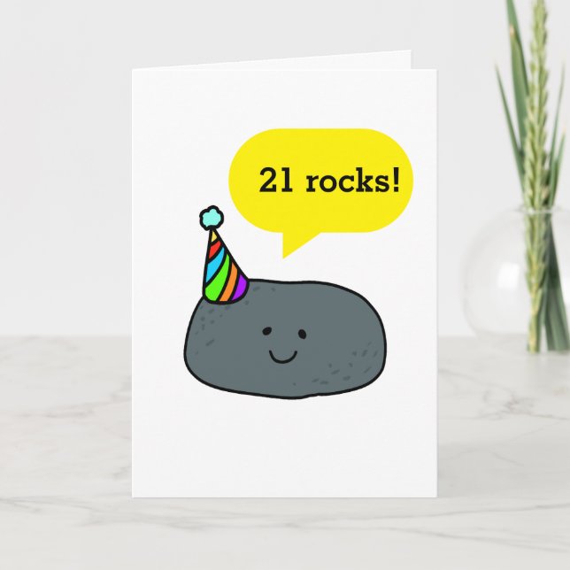 Funny Pun 21st Birthday For Him or Her Card (Front)