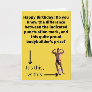 Funny Pun Apostrophe vs A Pose Trophy Birthday Card