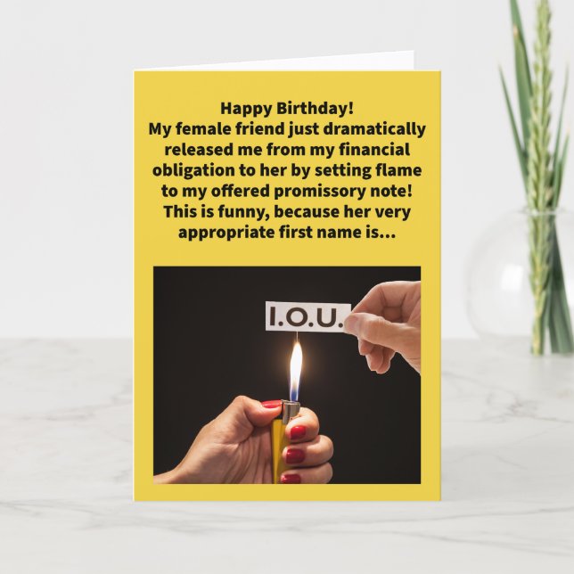 Funny Pun Bernadette Happy Birthday Card (Front)