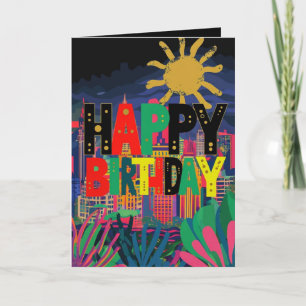 Funny Pun Birthday Wishes City Theme Greeting Card