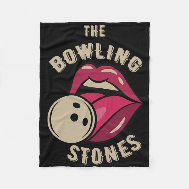 Funny Pun Bowling Stone  Fleece Blanket (Front)