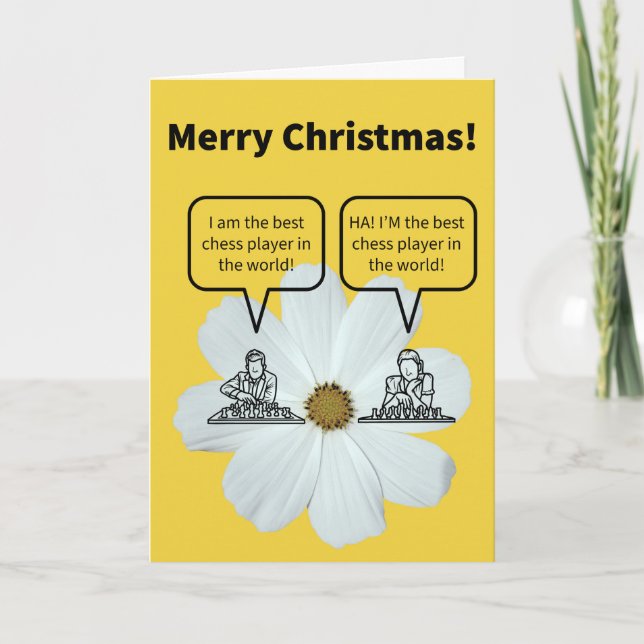 Funny Pun Chess Nuts Boasting Christmas  Card (Front)