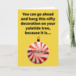 Funny Pun Christmas on-a-mint Merry Christmas Card