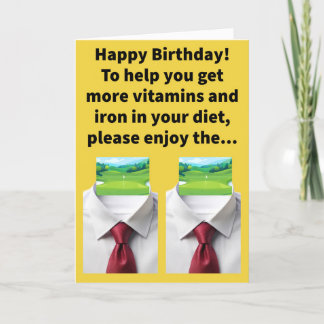 Funny Pun Collared Green Happy Birthday Card