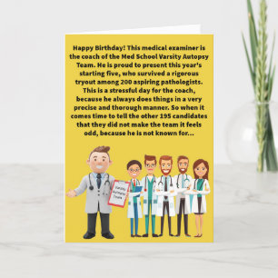 Funny Pun Cutting Coroners Happy Birthday Card