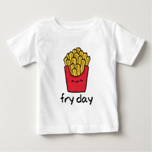 Funny pun Friday happy french fries cartoon Baby T-Shirt