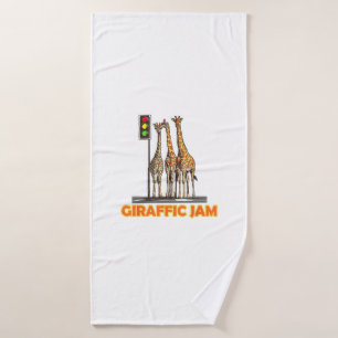 Funny Pun Giraffe Jam  Bath Towel