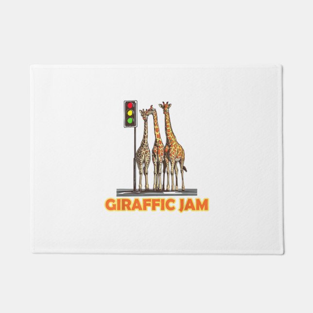 Funny Pun Giraffe Jam  Doormat (Front)