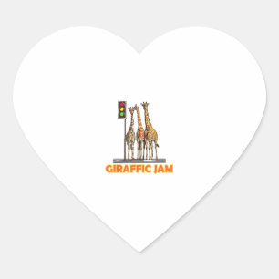 Funny Pun Giraffe Jam  Heart Sticker