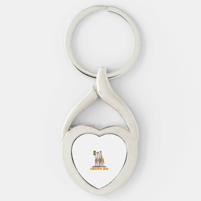 Funny Pun Giraffe Jam  Key Ring (Front)