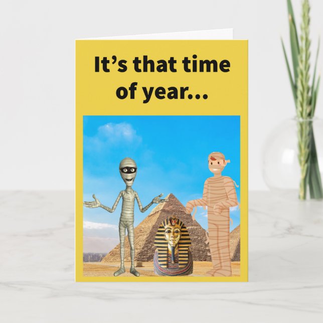 Funny Pun Happy Mummys Day Mother's Day Card (Front)