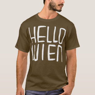 Funny Pun Hello Wien Typography Hello Wien Vienna  T-Shirt
