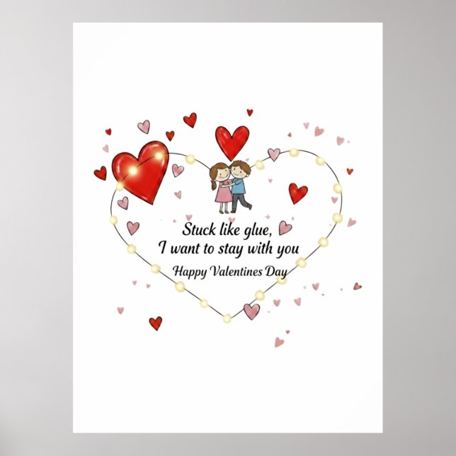 Funny pun love heart poster (Front)