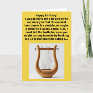 Funny Pun Lyre Detector Happy Birthday Card