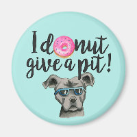 Funny Pun Pit Bull Terrier Dog and Doughnut