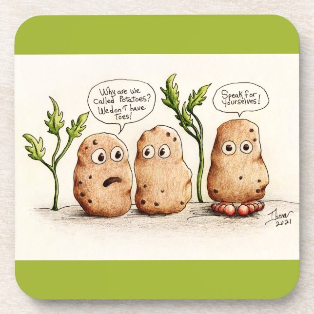Funny Pun Potatoes Coaster (Front)