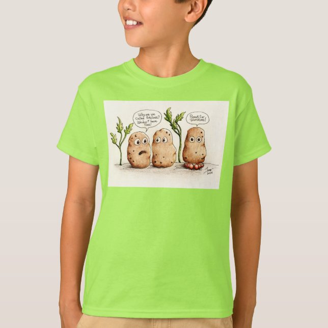 Funny Pun Potatoes Kids T-Shirt (Front)