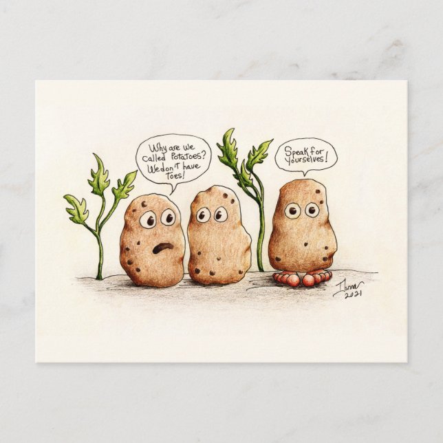 Funny Pun Potatoes Postcard (Front)