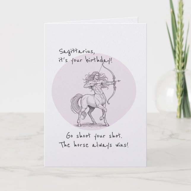 Funny Pun Sagittarius Zodiac November Bday Card (Front)