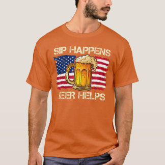 funny pun sip happens beer helps drinking vintage  T-Shirt