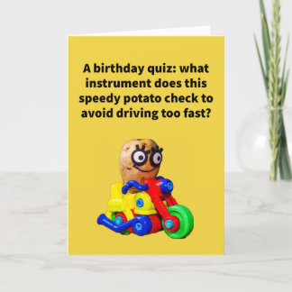 Funny Pun Spud-O-Metre Birthday  Card
