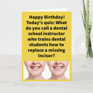 Funny Pun Substitooth Teacher Happy Birthday Card