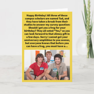 Funny Pun Tad Poll Happy Birthday Card