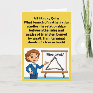 Funny Pun Twigonometry Happy Birthday Card