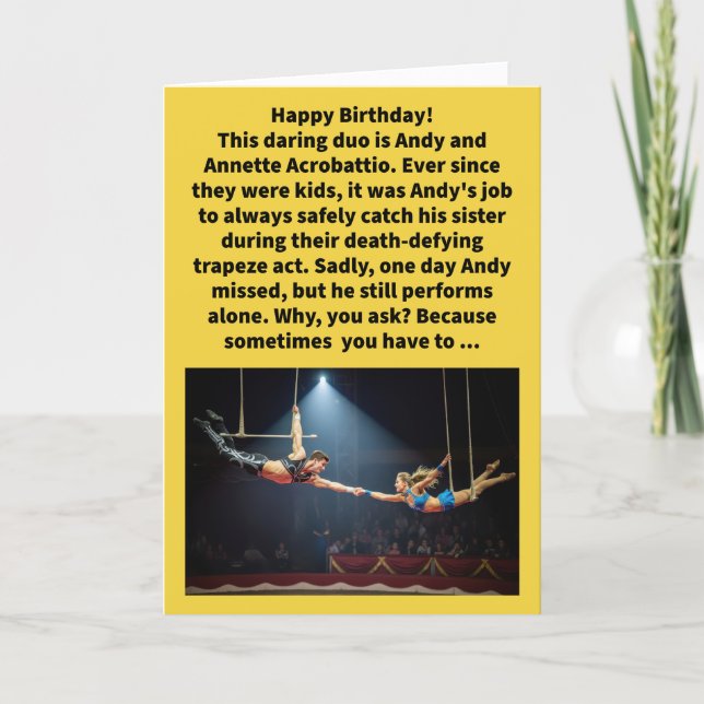 Funny Pun Work Without Annette Happy Birthday Card (Front)