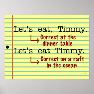 Funny Punctuation Grammar English Teacher Class Poster