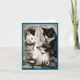 Funny Punk Cat Tattoo Artist Goth Subculture Meme Card