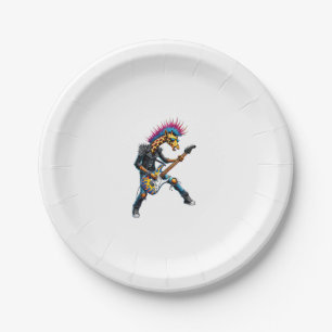 Funny Punk Giraffe, Rock'n Roll Goth Giraffe, Guit Paper Plate