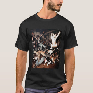 Funny Punk Rock Cat Mosh Pit Vintage 80s Hardcore T-Shirt