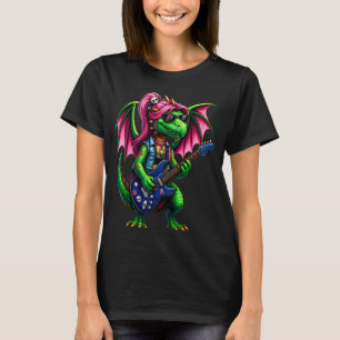Funny Punk Rock Dragon, Guitar Band Girls T-Shirt