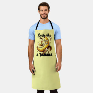 Funny punny banana smile word art apron